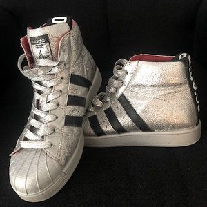 Silver high top sneakers!! Statement piece